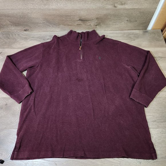 Polo Ralph Lauren 1/4 Zip Pullover Red Sweater Cotton Mens 4XL Tall - Picture 1 of 5